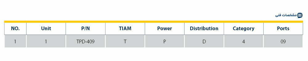 مشخصاتtpd-409