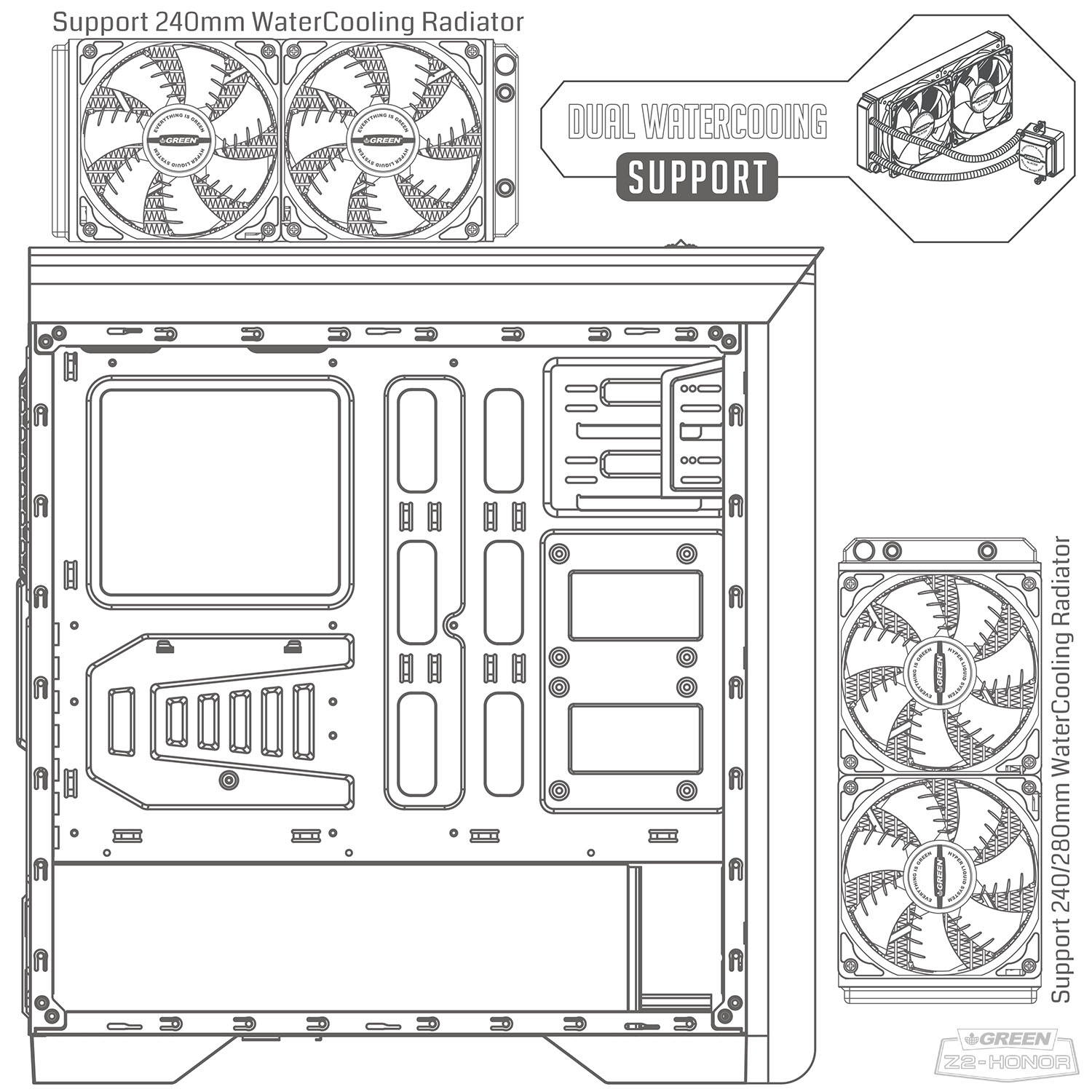 کیس زد 2 هانر گرین Z2_Honor_PC_Case