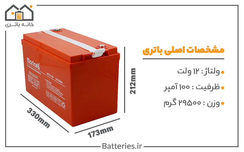 خرید باتری 12 ولت 100 آمپر موریسل