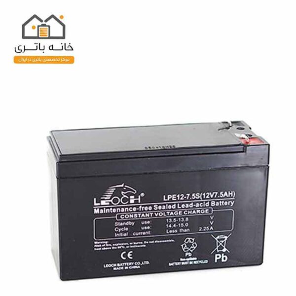 باتری 12 ولت 7.5 آمپر لئوچباتری 12 ولت 7.5 آمپر لئوچ